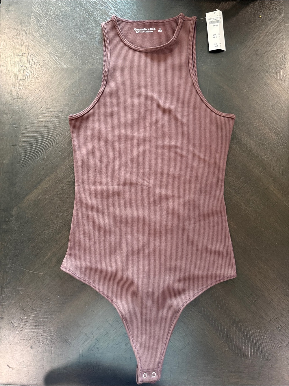 Abercrombie & Fitch Ribbed Mauve Tank Bodysuit